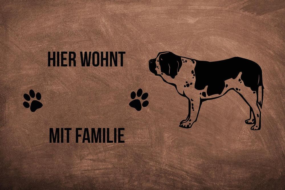 Bernhardiner 2 - Fußmatte - Schmutzfangmatte - 40 x 60 cm-Tierisch-tolle Geschenke-Tierisch-tolle-Geschenke