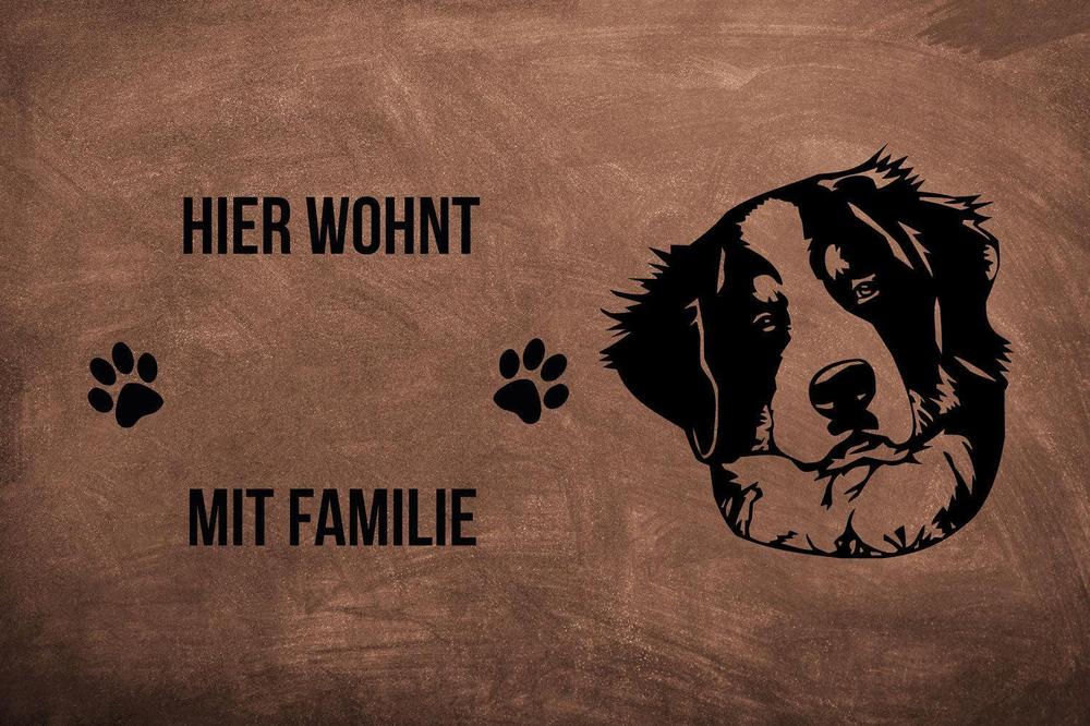 Berner Sennenhund 3 - Fußmatte - Schmutzfangmatte - 40 x 60 cm-Tierisch-tolle Geschenke-Tierisch-tolle-Geschenke