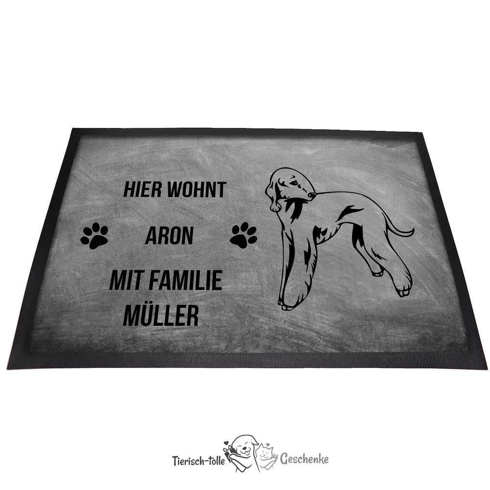 Bedlington Terrier - Fußmatte - Schmutzfangmatte - 40 x 60 cm-Tierisch-tolle Geschenke-Tierisch-tolle-Geschenke