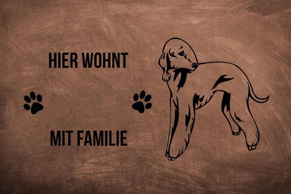 Bedlington Terrier - Fußmatte - Schmutzfangmatte - 40 x 60 cm-Tierisch-tolle Geschenke-Tierisch-tolle-Geschenke