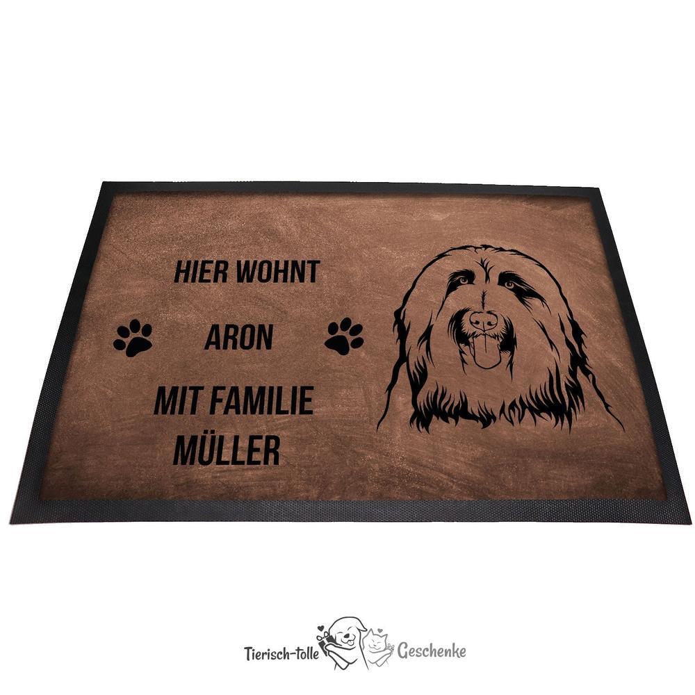 Bearded Collie 2 - Fußmatte - Schmutzfangmatte - 40 x 60 cm-Tierisch-tolle Geschenke-Tierisch-tolle-Geschenke