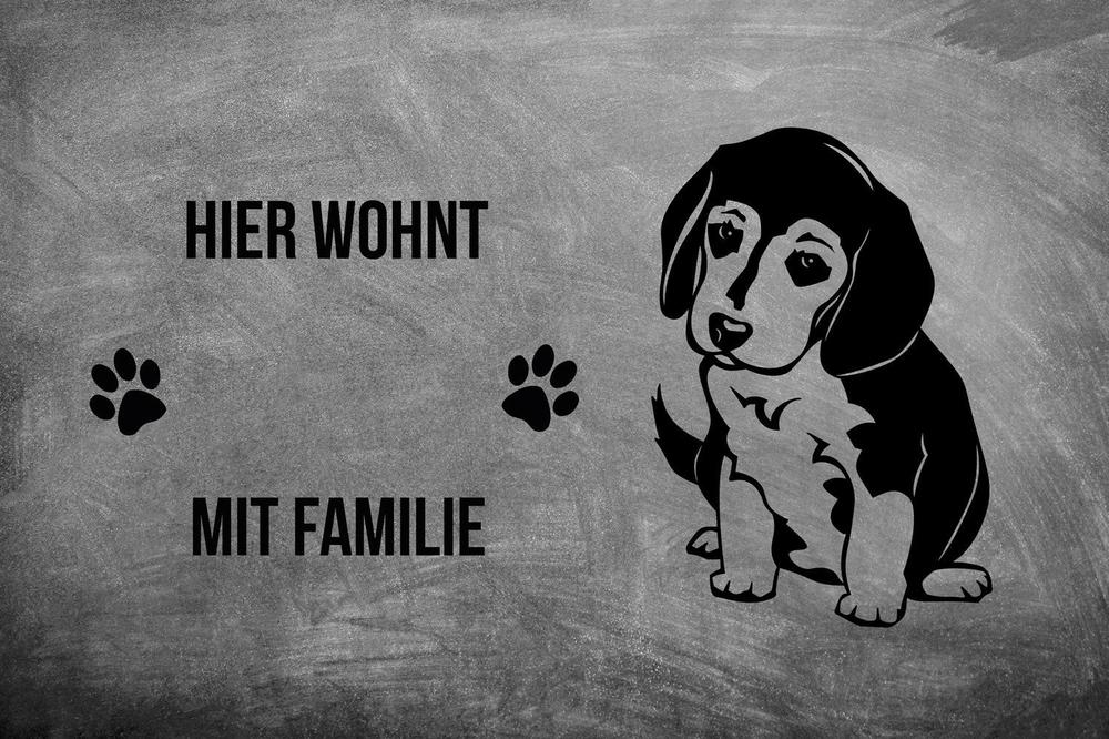 Beagle 3 Welpe - Fußmatte - Schmutzfangmatte - 40 x 60 cm-Tierisch-tolle Geschenke-Tierisch-tolle-Geschenke