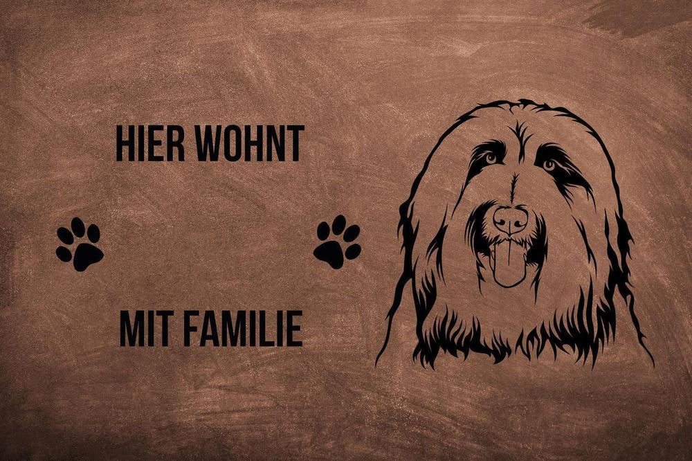 Bearded Collie 2 - Fußmatte - Schmutzfangmatte - 40 x 60 cm-Tierisch-tolle Geschenke-Tierisch-tolle-Geschenke