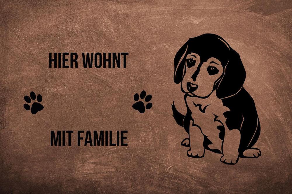 Beagle 3 Welpe - Fußmatte - Schmutzfangmatte - 40 x 60 cm-Tierisch-tolle Geschenke-Tierisch-tolle-Geschenke