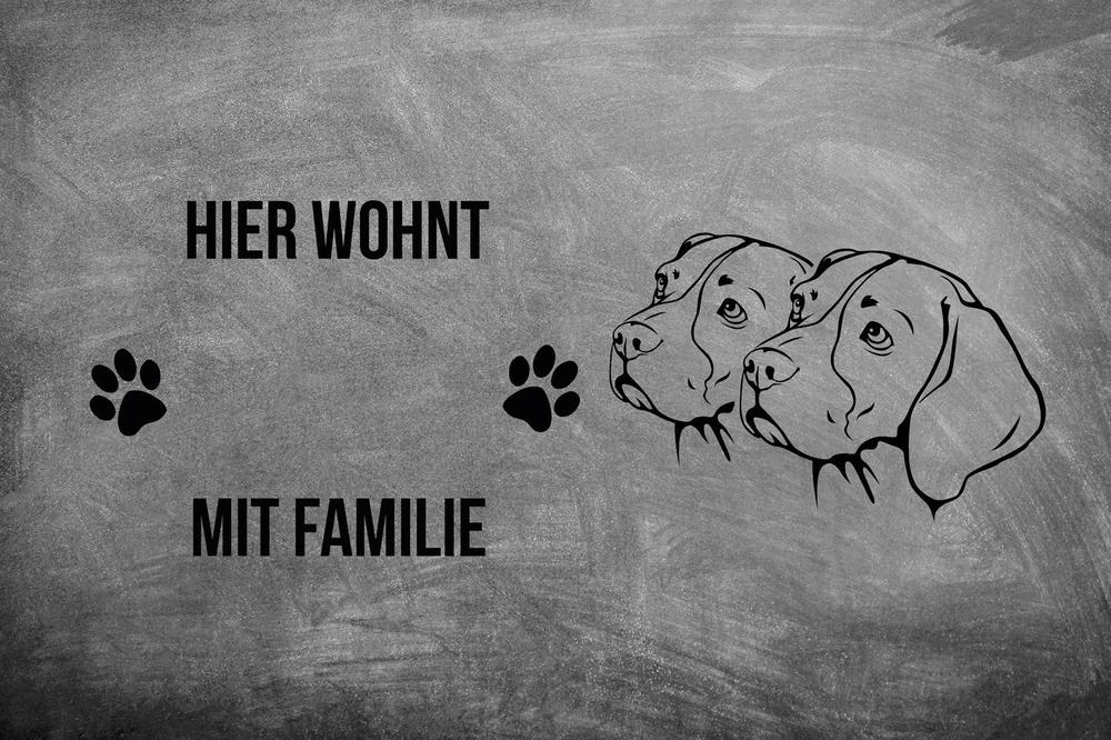 Beagle 2 Köpfe - Fußmatte - Schmutzfangmatte - 40 x 60 cm-Tierisch-tolle Geschenke-Tierisch-tolle-Geschenke