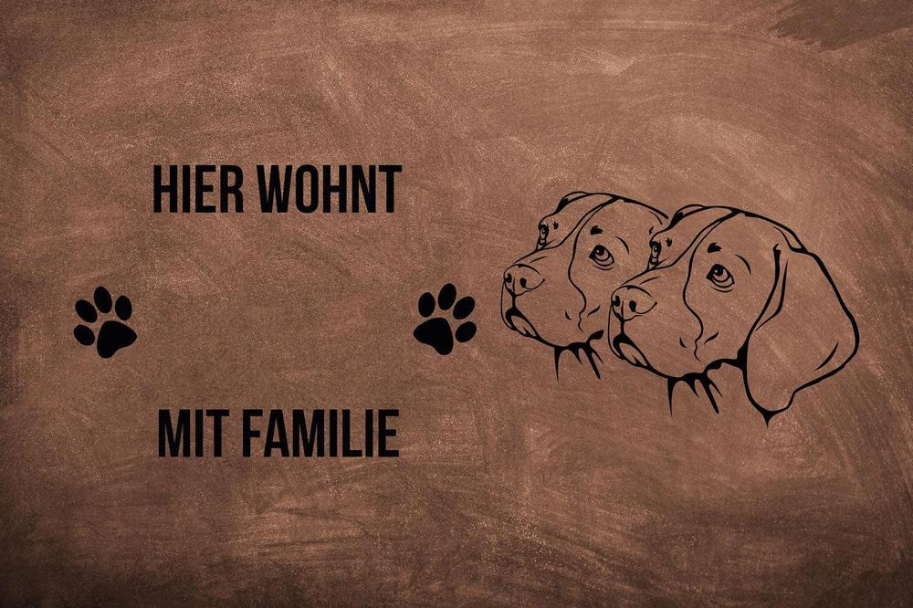 Beagle 2 Köpfe - Fußmatte - Schmutzfangmatte - 40 x 60 cm-Tierisch-tolle Geschenke-Tierisch-tolle-Geschenke