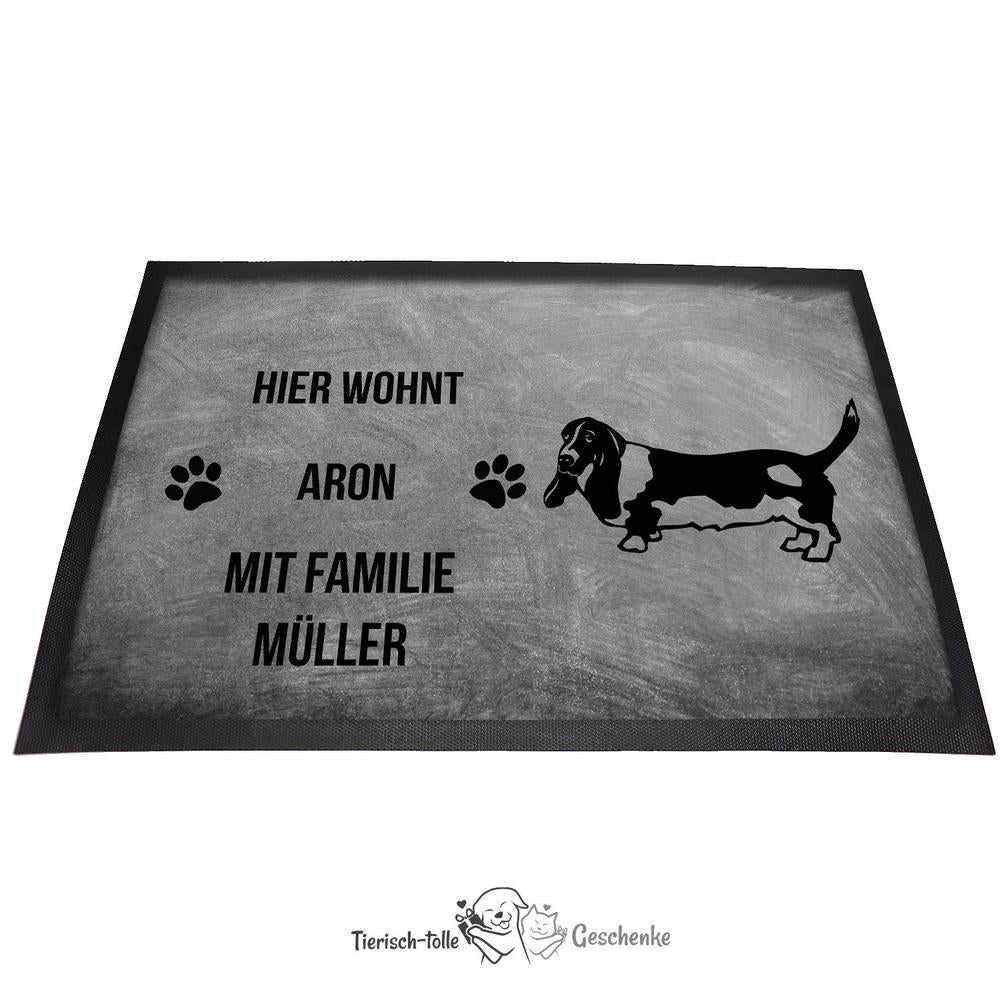 Basset 4 - Fußmatte - Schmutzfangmatte - 40 x 60 cm-Tierisch-tolle Geschenke-Tierisch-tolle-Geschenke