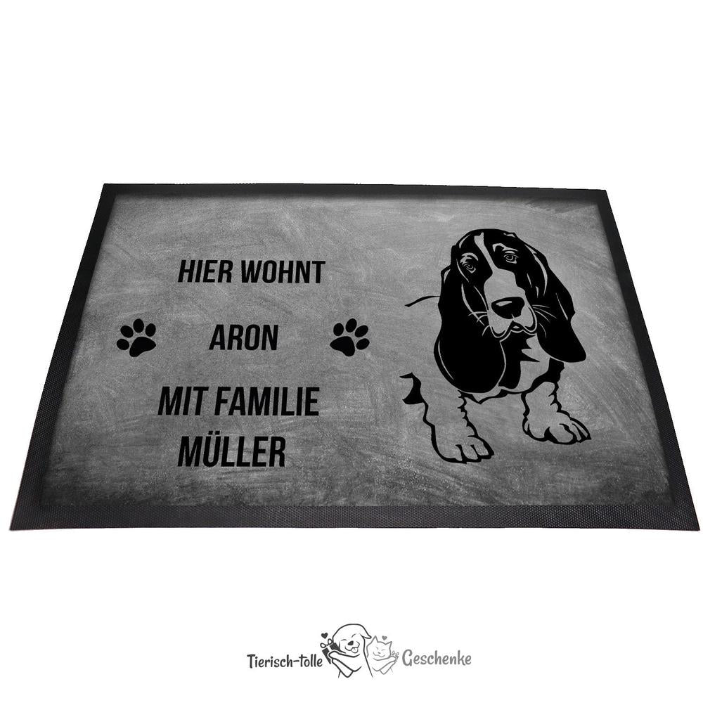 Basset 1 - Fußmatte - Schmutzfangmatte - 40 x 60 cm-Tierisch-tolle Geschenke-Tierisch-tolle-Geschenke