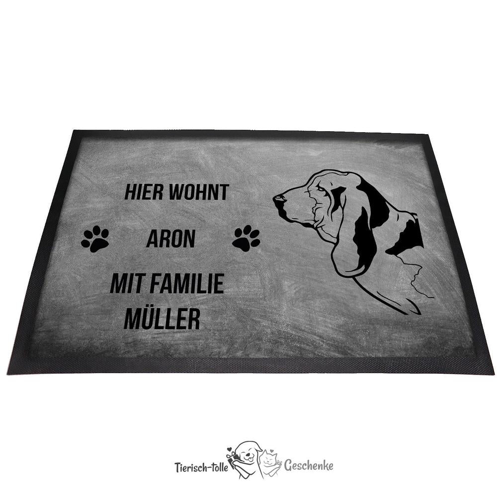 Basset - Fußmatte - Schmutzfangmatte - 40 x 60 cm-Tierisch-tolle Geschenke-Tierisch-tolle-Geschenke