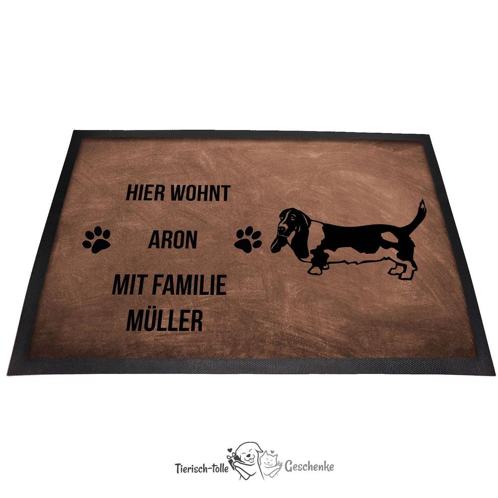 Basset 4 - Fußmatte - Schmutzfangmatte - 40 x 60 cm-Tierisch-tolle Geschenke-Tierisch-tolle-Geschenke