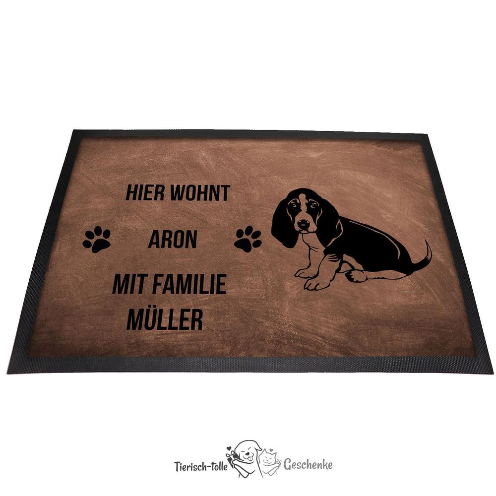 Basset 3 - Fußmatte - Schmutzfangmatte - 40 x 60 cm-Tierisch-tolle Geschenke-Tierisch-tolle-Geschenke