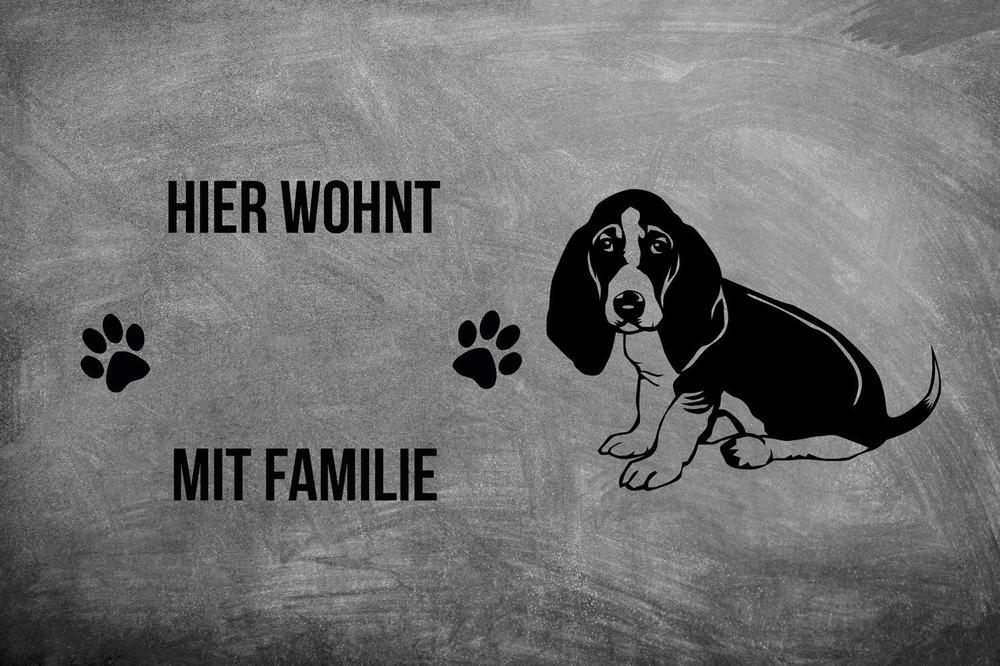 Basset 3 - Fußmatte - Schmutzfangmatte - 40 x 60 cm-Tierisch-tolle Geschenke-Tierisch-tolle-Geschenke