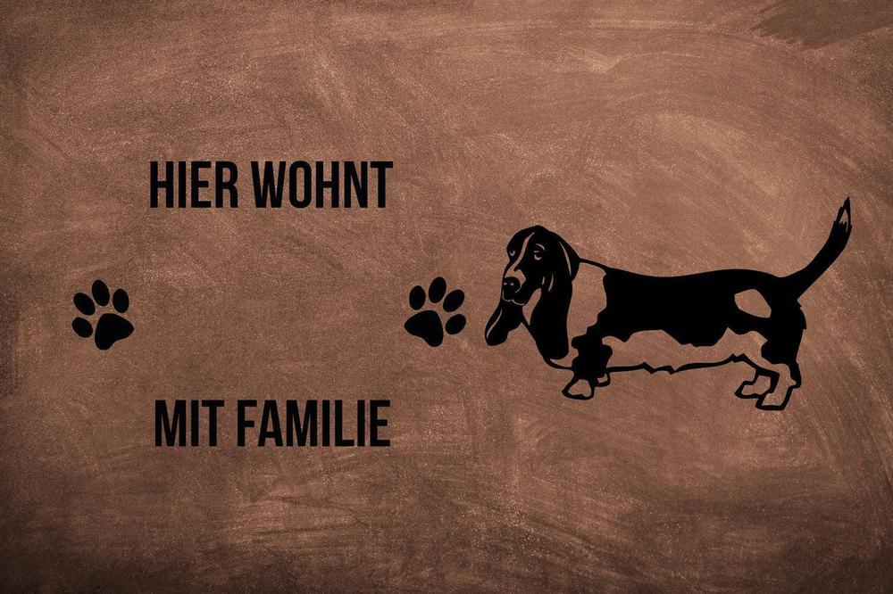 Basset 4 - Fußmatte - Schmutzfangmatte - 40 x 60 cm-Tierisch-tolle Geschenke-Tierisch-tolle-Geschenke