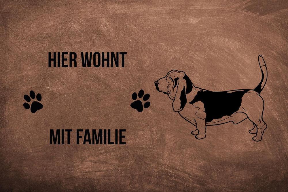 Basset 2 - Fußmatte - Schmutzfangmatte - 40 x 60 cm-Tierisch-tolle Geschenke-Tierisch-tolle-Geschenke