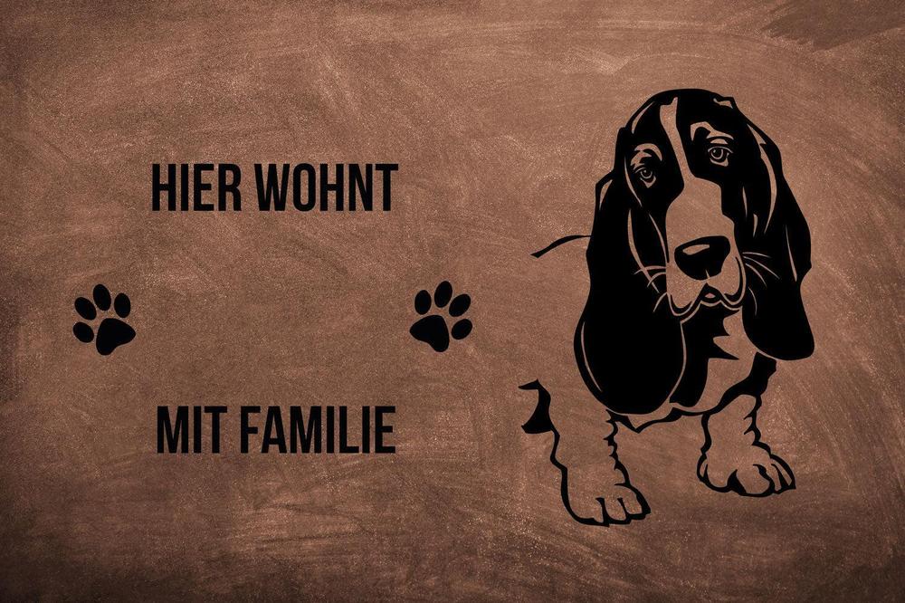 Basset 1 - Fußmatte - Schmutzfangmatte - 40 x 60 cm-Tierisch-tolle Geschenke-Tierisch-tolle-Geschenke