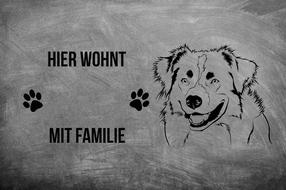 Australian Shepherd - Fußmatte - Schmutzfangmatte - 40 x 60 cm-Tierisch-tolle Geschenke-Tierisch-tolle-Geschenke