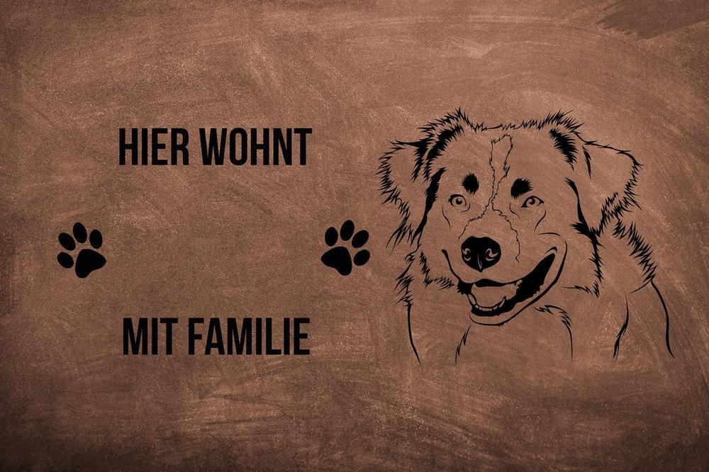 Australian Shepherd - Fußmatte - Schmutzfangmatte - 40 x 60 cm-Tierisch-tolle Geschenke-Tierisch-tolle-Geschenke