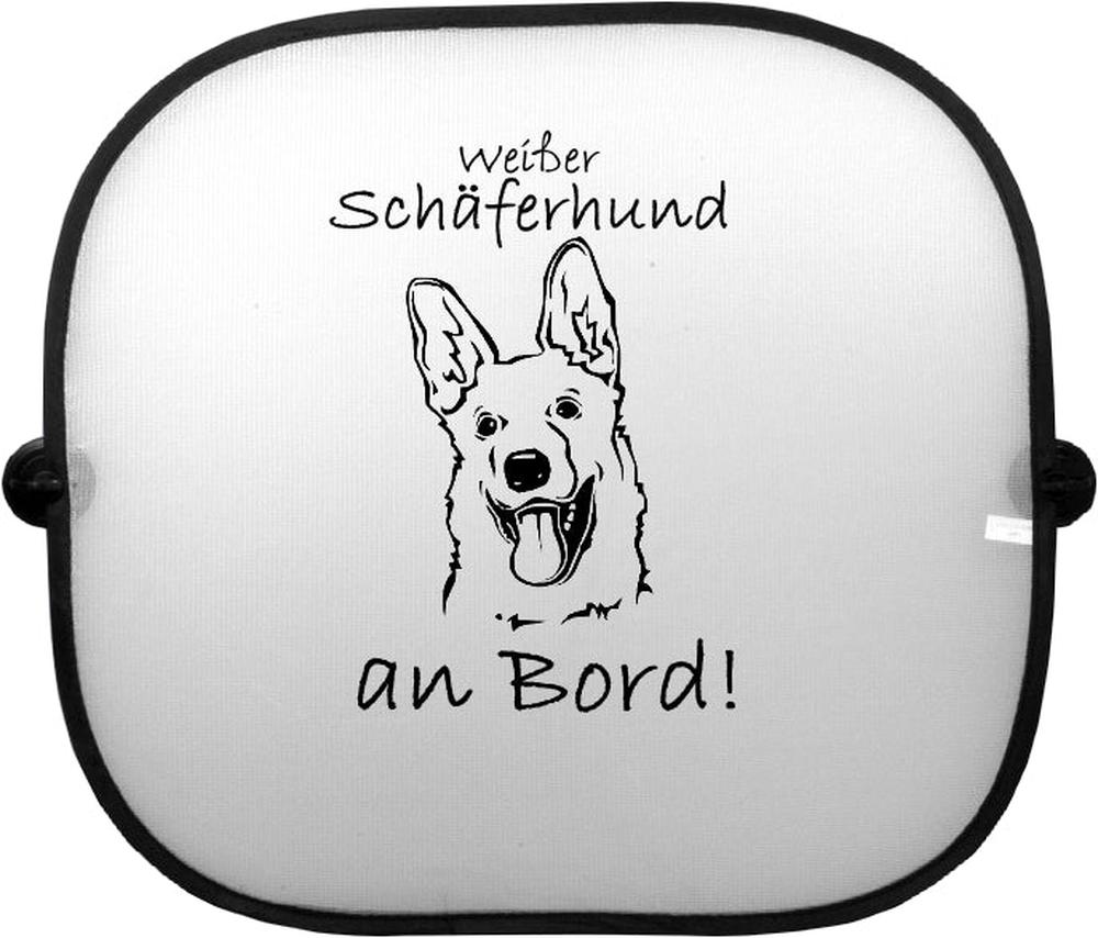 Sonnenschutzgitter-Hundemotiv: Schäferhund Weiss-Tierisch tolle Geschenke