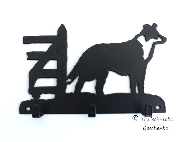 Border Collie stehend 2 Leinengarderobe - Schlüsselbrett-Tierisch-tolle Geschenke-Tierisch-tolle-Geschenke