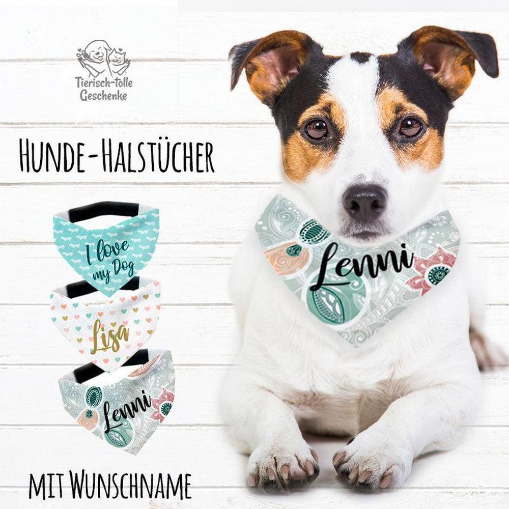 Hunde-Halstuch Hundespruch Valentine Herzchen Wunschname-Tierisch-tolle Geschenke-Tierisch-tolle-Geschenke