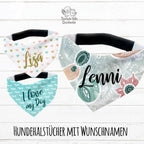 Hunde-Halstuch Hundespruch Valentine Herzchen Wunschname-Tierisch-tolle Geschenke-Tierisch-tolle-Geschenke