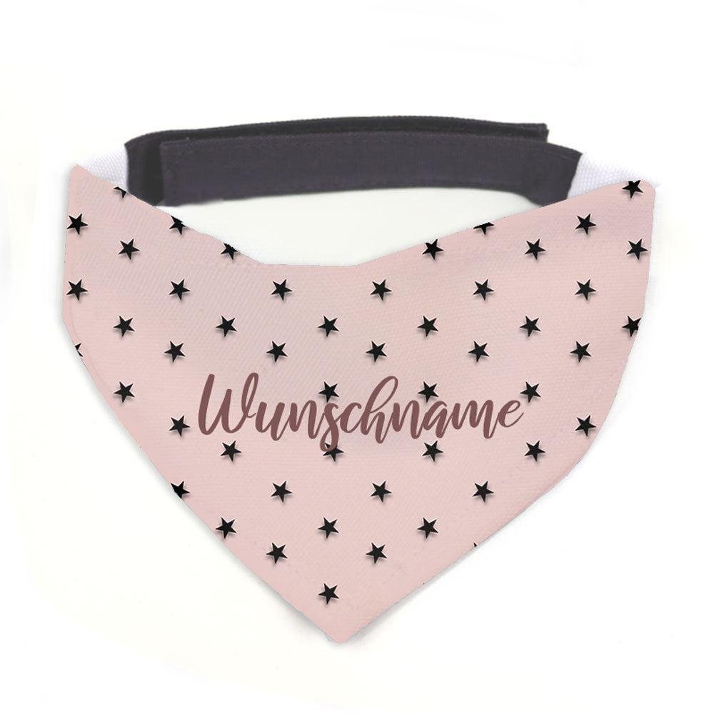 Hunde-Halstuch Hundespruch Sterne Rose Wunschname-Tierisch-tolle Geschenke-Tierisch-tolle-Geschenke
