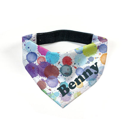 Hunde-Halstuch Wunschname Rainbow Dots-Tierisch tolle Geschenke-Tierisch-tolle-Geschenke