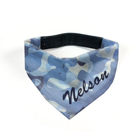 Hunde-Halstuch Wunschname Camouflage blau-Tierisch tolle Geschenke-Tierisch-tolle-Geschenke