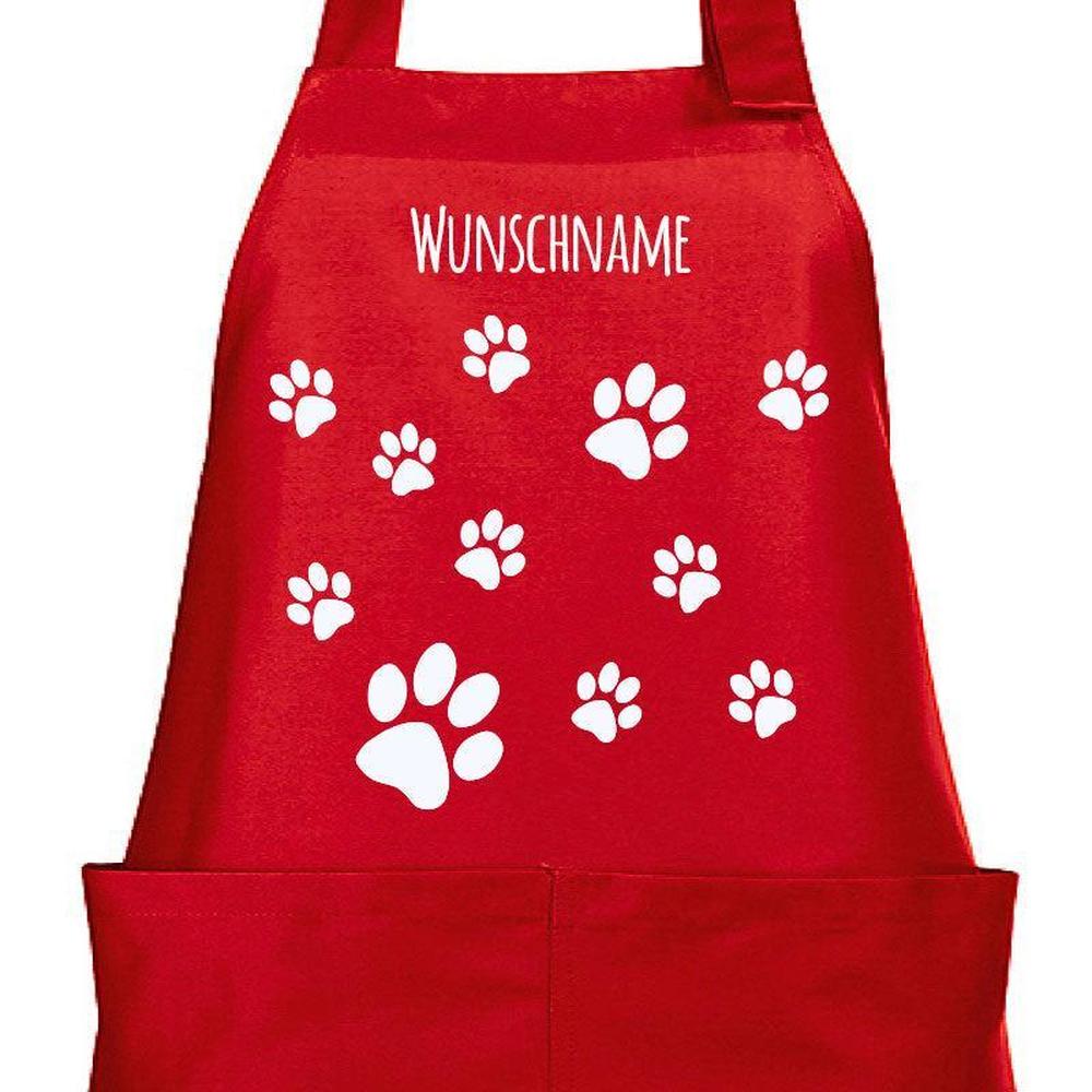 Koch & Back Schürze - Pfoten mit Wunschnamen-Tierisch-tolle-Geschenke-Tierisch-tolle-Geschenke