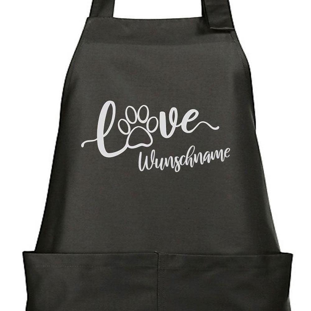 Koch & Back Schürze - Paw love mit Wunschnamen-Tierisch-tolle-Geschenke-Tierisch-tolle-Geschenke