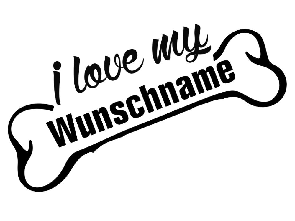 Auto Aufkleber: Knochen mit Wunschname-Tierisch tolle Geschenke