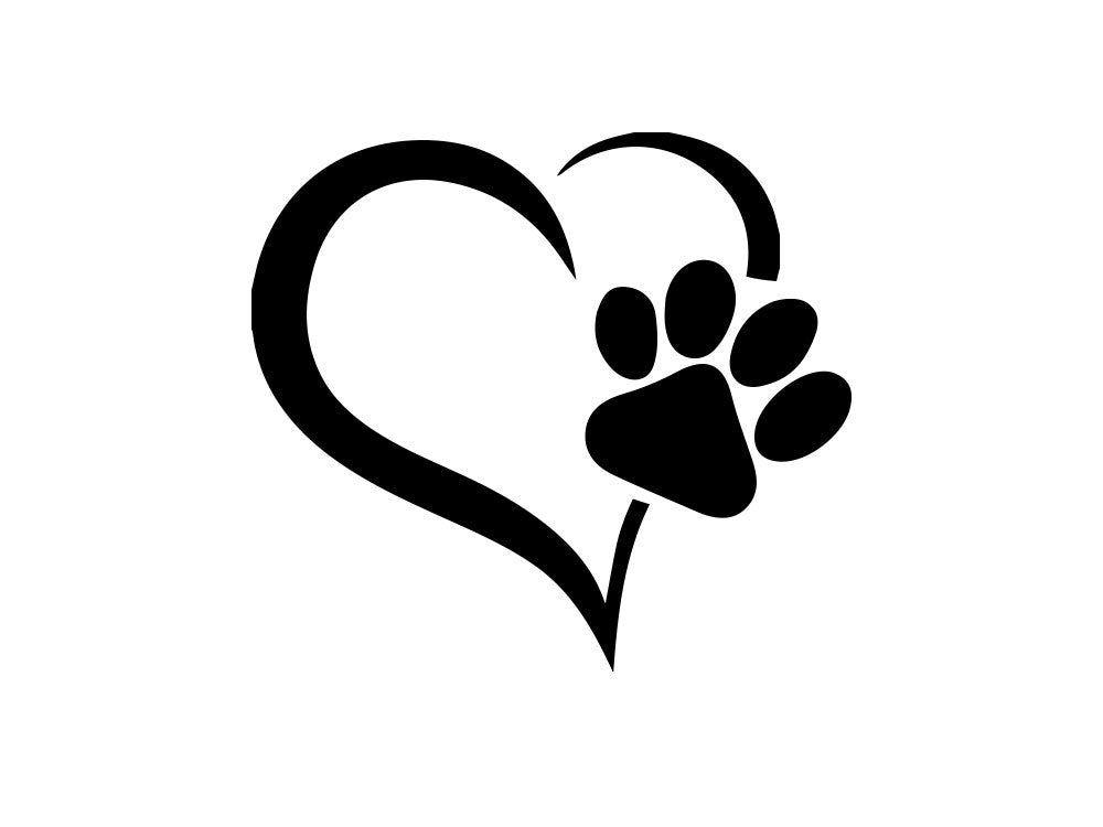 Auto Aufkleber: Herz mit Pfote-Tierisch tolle Geschenke
