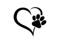 Auto Aufkleber: Herz mit Pfote-Tierisch tolle Geschenke