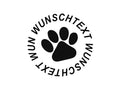 Hunde Pfoten Aufkleber: Wunschtext rund 10 x 10 cm-Tierisch tolle Geschenke