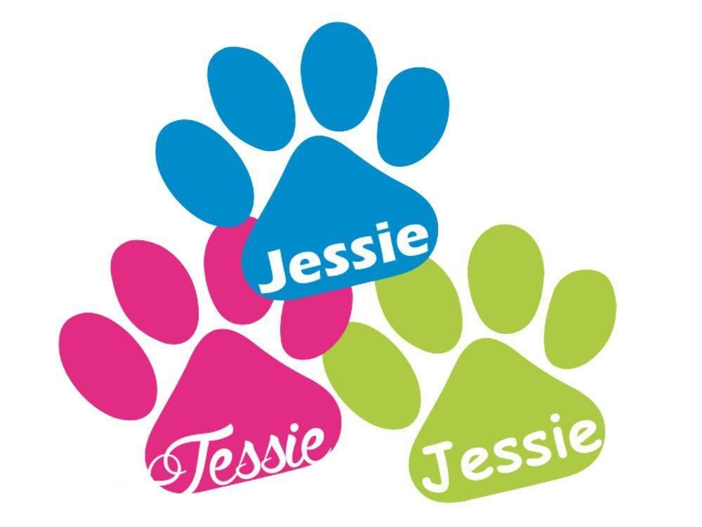 Pfoten Aufkleber mit Wunschname 10 x 10cm-Tierisch tolle Geschenke