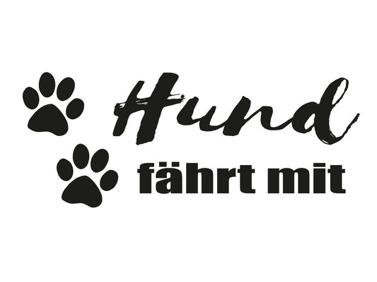 Aufkleber: Hund fährt mit