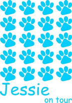 Pfoten Aufkleber -Wunschname- A4-Tierisch tolle Geschenke