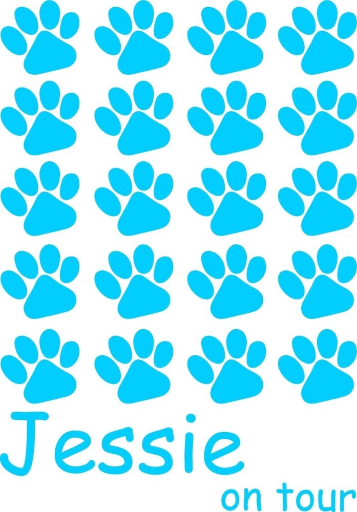 Pfoten Aufkleber -Wunschname- A4-Tierisch tolle Geschenke