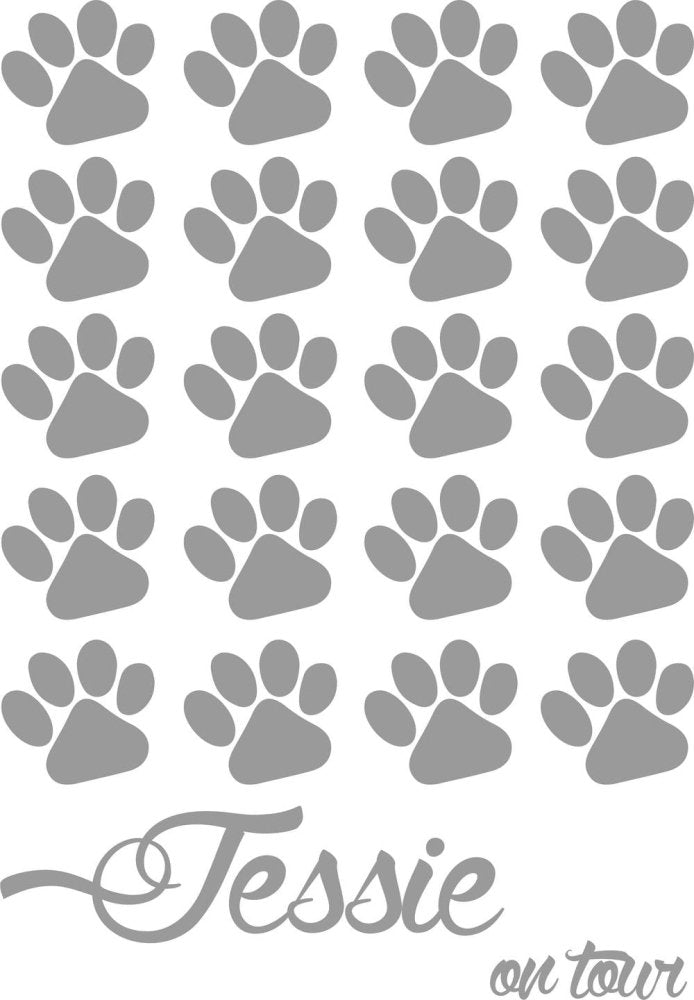 Pfoten Aufkleber -Wunschname- A4-Tierisch tolle Geschenke