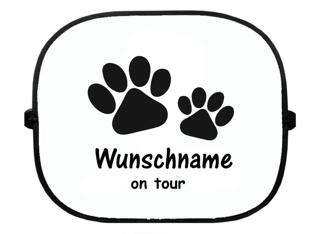 Sonnenschutz-Blende: Pfote mit Wunschname-Tierisch tolle Geschenke