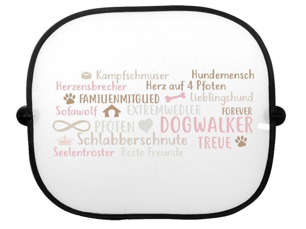 Sonnenschutz-Blende: Hundespruch Hunde Herz - Beige Rosa-Tierisch tolle Geschenke