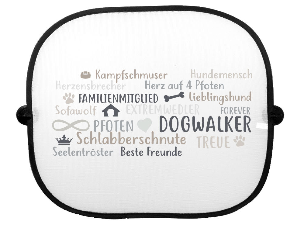 Sonnenschutz-Blende: Hundespruch Hunde Herz - Beige Blau-Tierisch tolle Geschenke