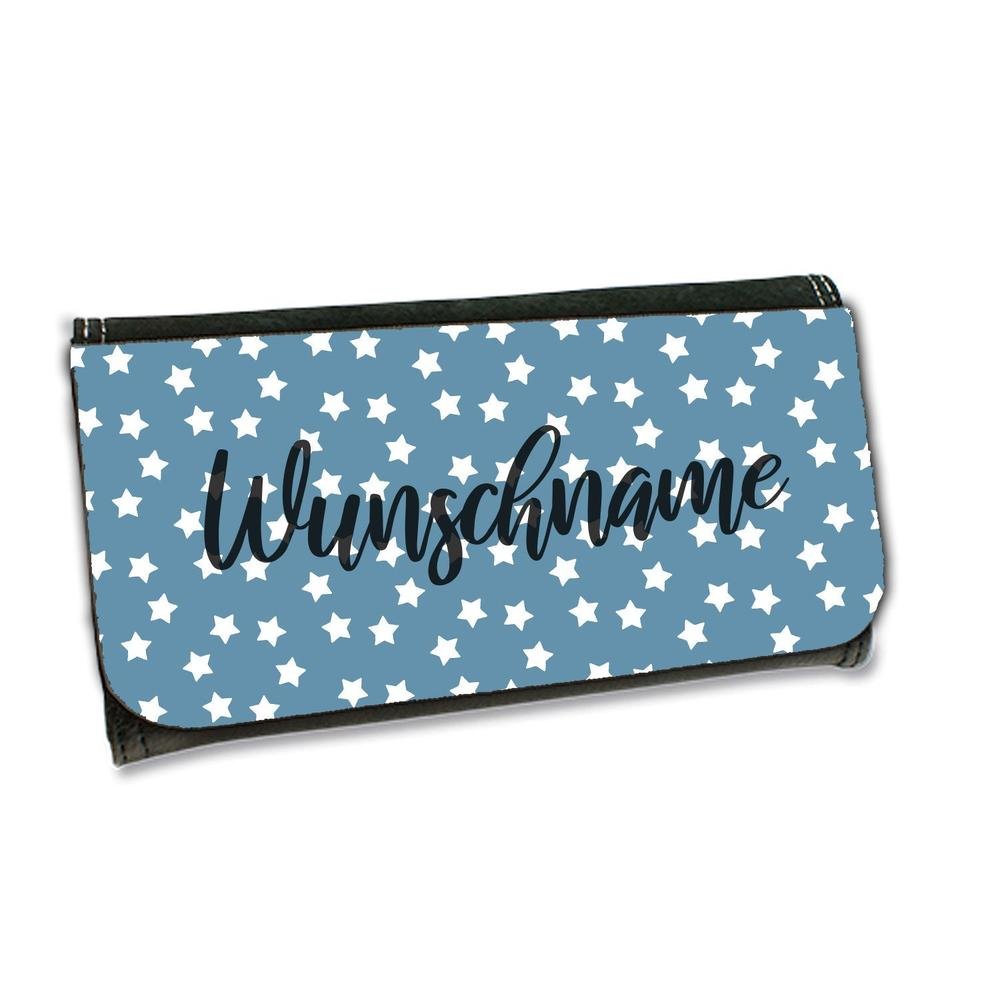 Geldbörse - Sterne blau Wunschname - Tierisch tolle Geschenke
