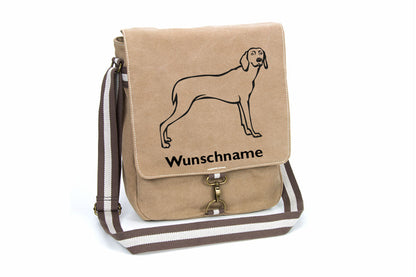 Weimaraner 1 Canvas Schultertasche Tasche mit Hundemotiv und Namen