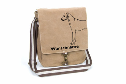 Rhodesian Ridgeback Canvas Schultertasche Tasche mit Hundemotiv und Namen