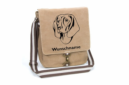 Bayerischer Gebirgsschweißhund 2 Canvas Schultertasche Tasche mit Hundemotiv und Namen