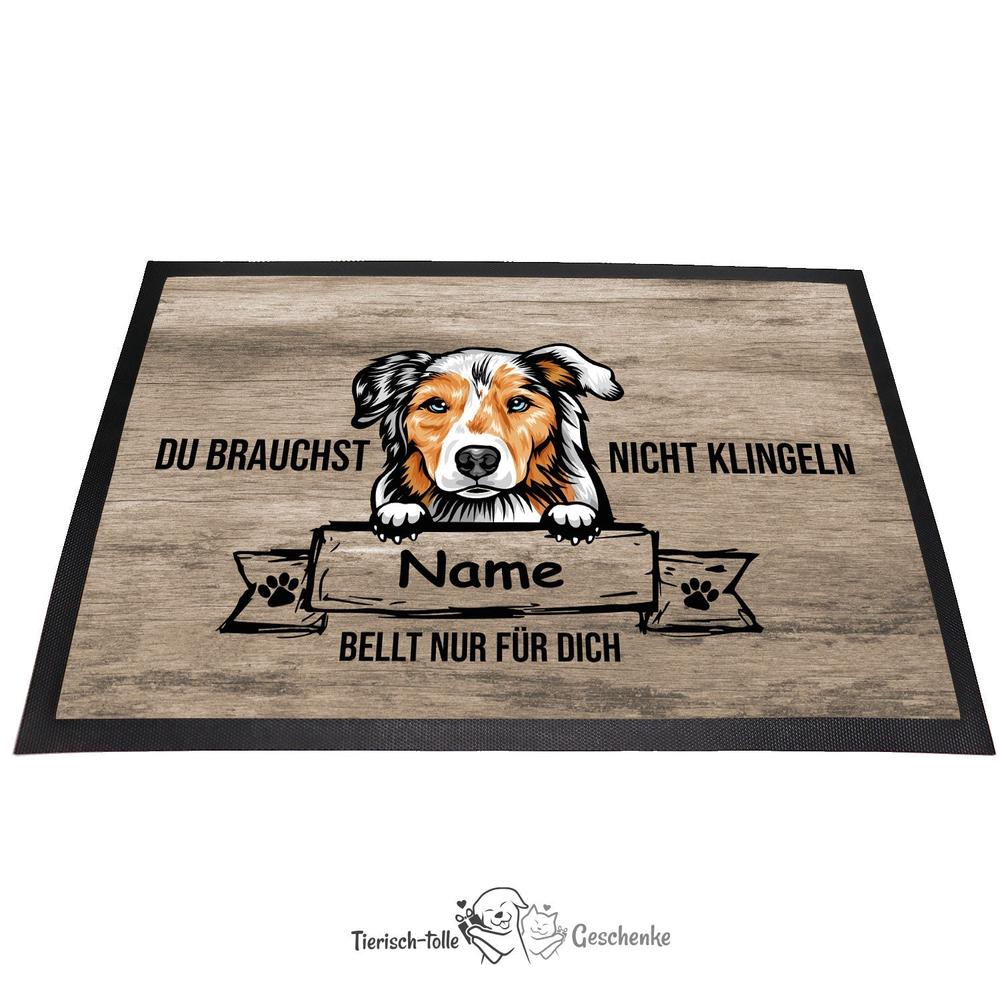 Australian Shepherd - Farbige Fußmatte - Schmutzfangmatte - 40 x 60 cm-Tierisch-tolle Geschenke-Tierisch-tolle-Geschenke