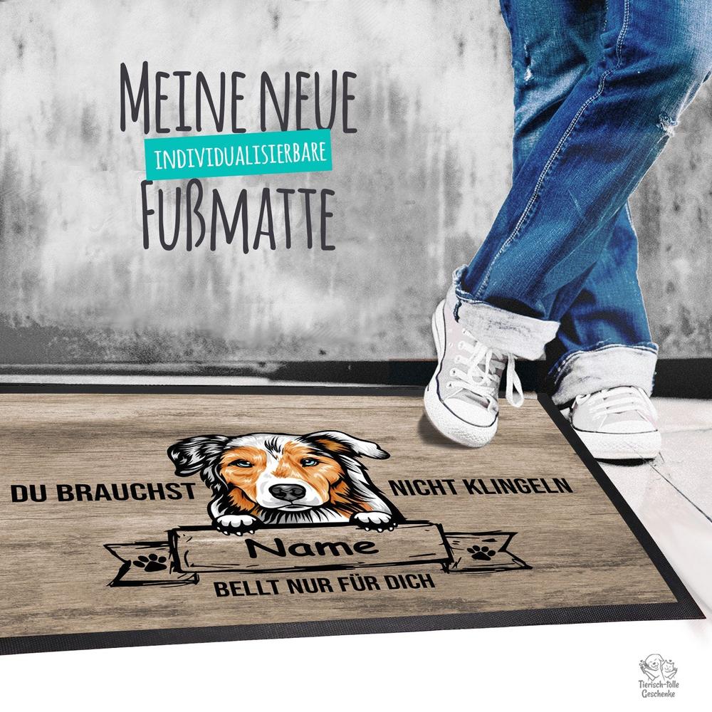 Australian Shepherd - Farbige Fußmatte - Schmutzfangmatte - 40 x 60 cm-Tierisch-tolle Geschenke-Tierisch-tolle-Geschenke