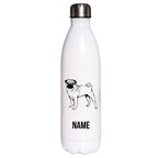 Mops stehend - Edelstahl Thermosflasche 750 ml mit Namen-Tierisch-tolle Geschenke-Tierisch-tolle-Geschenke