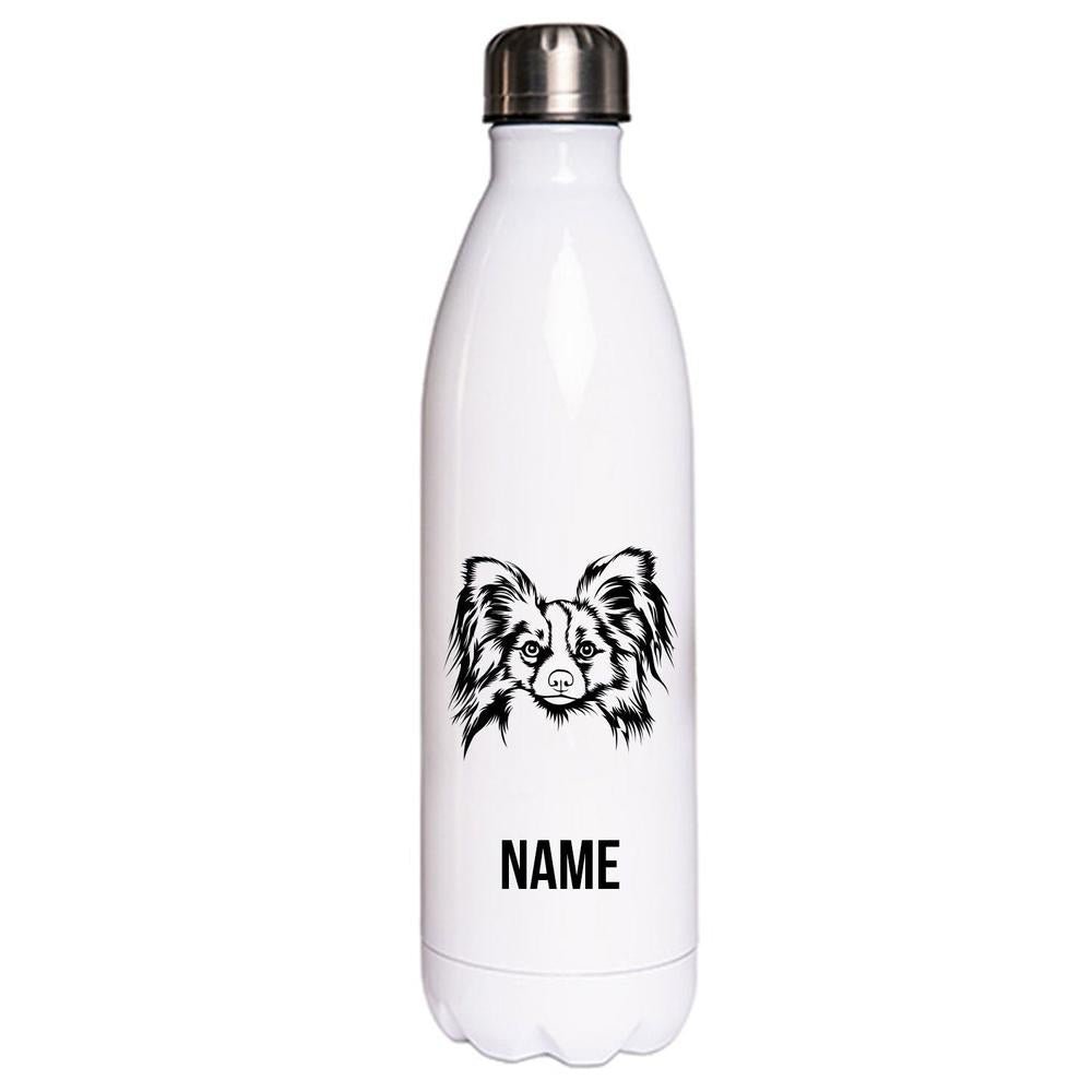 Papillon 2 - Edelstahl Thermosflasche 750 ml mit Namen-Tierisch-tolle Geschenke-Tierisch-tolle-Geschenke